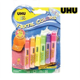 Marcador Tecidos Glitter Young Creativ 6 Cores x 7ml