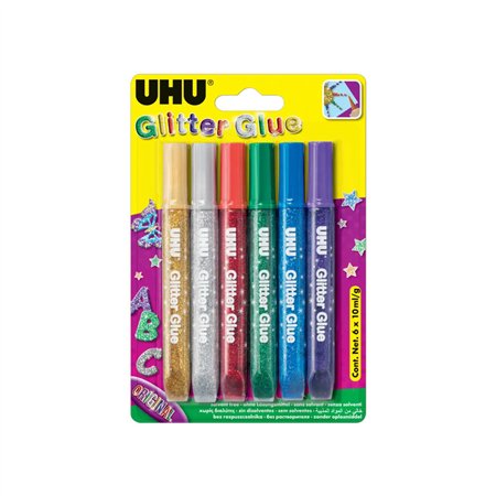 Cola Glitter Young Creativ Cores Escuras 6x10ml