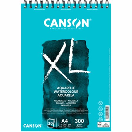 Bloco Espiralado Canson XL Aquarelle A4 300g 30 Fls