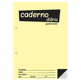 Caderno Diário B5 25x17,6cm Quadriculado 60g 40Fls 1un
