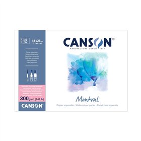 Bloco Colado Canson Montval 180x250mm Grão Satinado 300g
