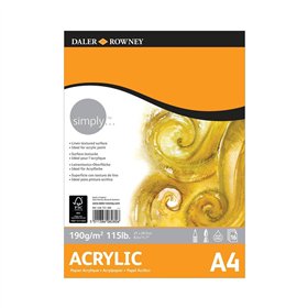 Bloco Papel Acrílico Daler Rowney Simply A4 190g 16Fls