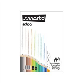Bloco Desenho A4 125g Colado SmartD 25Fls