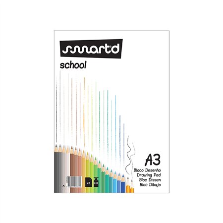 Bloco Desenho A3 125g Colado SmartD 25Fls