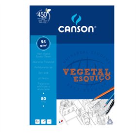 Papel Vegetal A3 55g Esquiço Canson Bloco 80Fls
