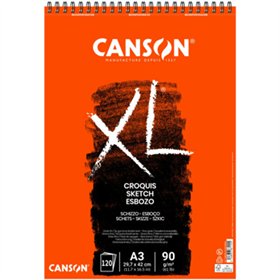Bloco Espiralado Canson XL Croquis A3 90g 120Fls