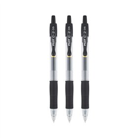 Esferográfica Gel Pilot G-2 Retrátil Preto 0,5mm 3un