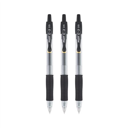 Esferográfica Gel Pilot G-2 Retrátil Preto 0,5mm 3un