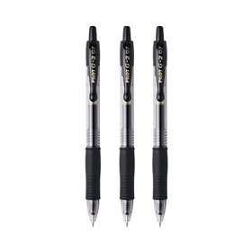 Esferográfica Gel Pilot G-2 Retrátil Preto 0,7mm 3un