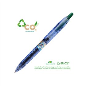 Esferográfica Gel Pilot B2P BeGreen Retrátil Verde 0,7mm 1un