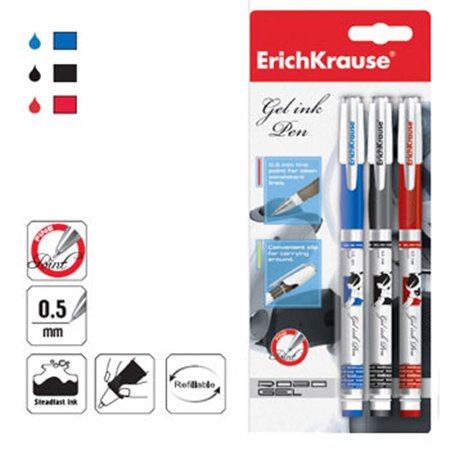 Esferográfica Gel EK Robogel 3 Cores 0,5mm 3un