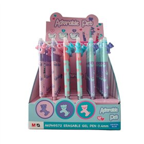 Esferográfica Gel Pet Apagável Azul 0,4mm Corpo Sortido 1un