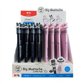 Esferográfica Gel Mustache Apagável Azul 0,5mm Sortido 1un