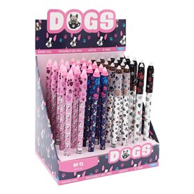Esferográfica Gel Dogs Apagável Azul 0,7mm Corpo Sortido 1un