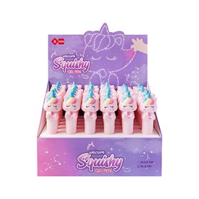 Esferográfica Gel Squishy Unicorn Azul 0,5mm 1un
