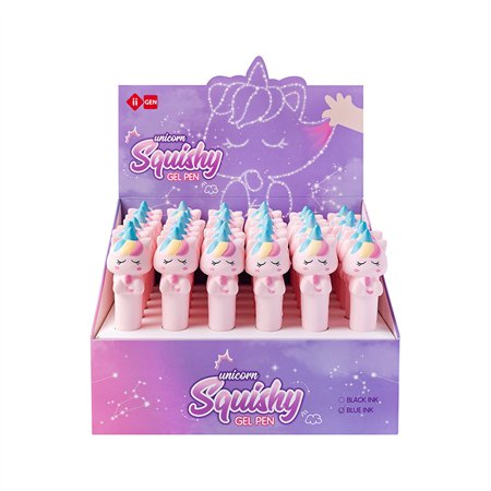 Esferográfica Gel Squishy Unicorn Azul 0,5mm 1un