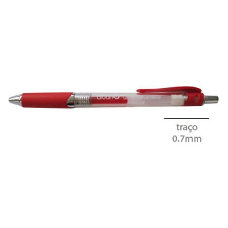 Esferográfica Gel AC1369-03 Retrátil Vermelho 0,7mm 1un