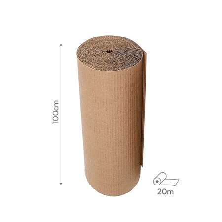 Cartão Proteção Canelado 100cmx20m Bobine Castanho