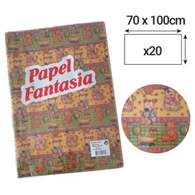 Papel Embrulho 70cmx1m Infantil 20 Folhas