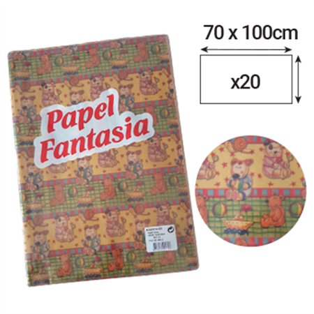Papel Embrulho 70cmx1m Infantil 20 Folhas