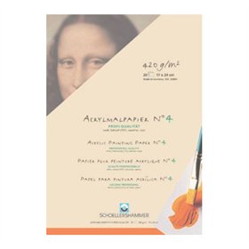 Bloco Papel Pintura Acrilica 17x24cm 420gr 20Folhas
