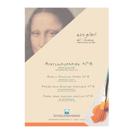 Bloco Papel Pintura Acrilica 17x24cm 420gr 20Folhas