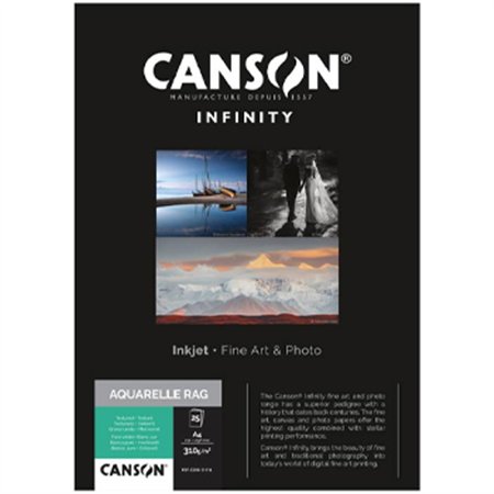 Papel A4 310g Canson Infinity Aquarelle Rag 100% 25Fls