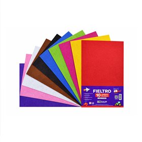 Papel de Feltro Trabalhos Manuais 200x300mm 10 Folhas