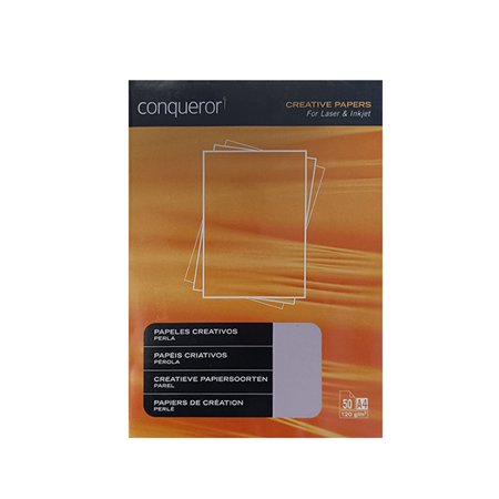 Papel 120gr Conqueror Criativo Pérola Acinzentado A4 50Fls