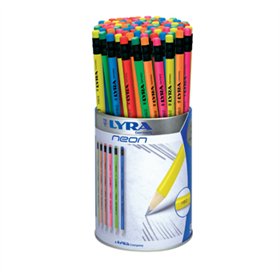 Lápis Grafite 2HB Lyra Neon c/Borracha Copo 96un