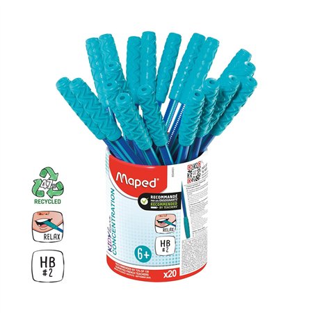 Lápis Grafite 2HB Maped Kidy Learn Concentration Copo 20un