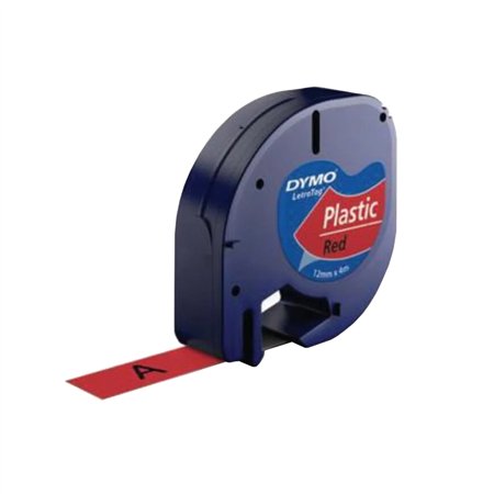 Fita 12mmx4m Preto/Vermelho Plástico 91203