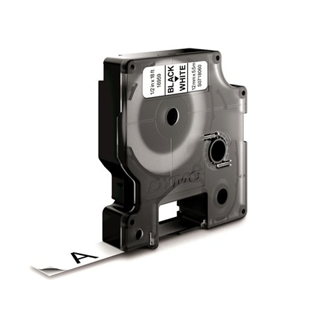 Fita 12mmx5.5m Preto/Branco Poliéster 16959