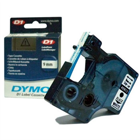 Fita 09mmx7m Preto/Branco Vinil 40913