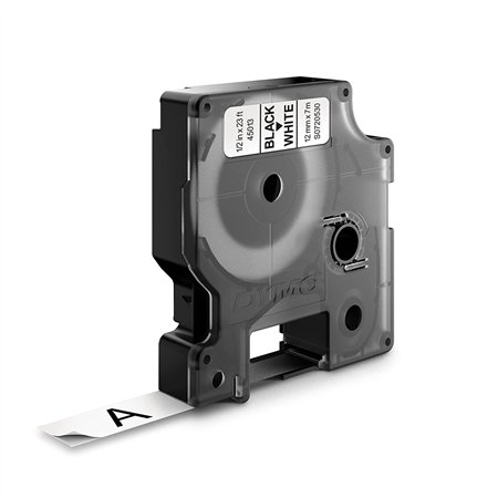Fita 12mmx7m Preto/Branco Poliéster 45013