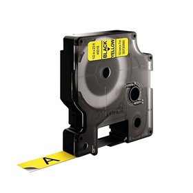 Fita 12mmx7m Preto/Amarelo Vinil 45018