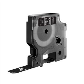Fita 12mmx7m Branco/Preto Vinil 45021