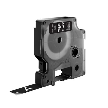 Fita 12mmx7m Branco/Preto Vinil 45021