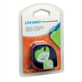 Fita 12mmx4m Preto/Branco Papel 91200