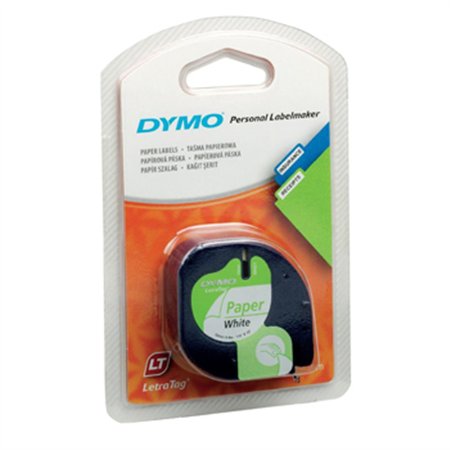 Fita 12mmx4m Preto/Branco Papel 91200