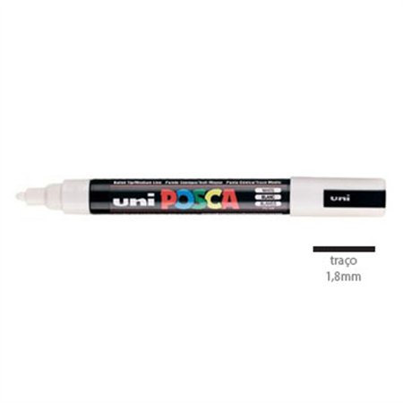 Marcador Uniball Posca PC-5M 1,8mm Branco (1) 1un