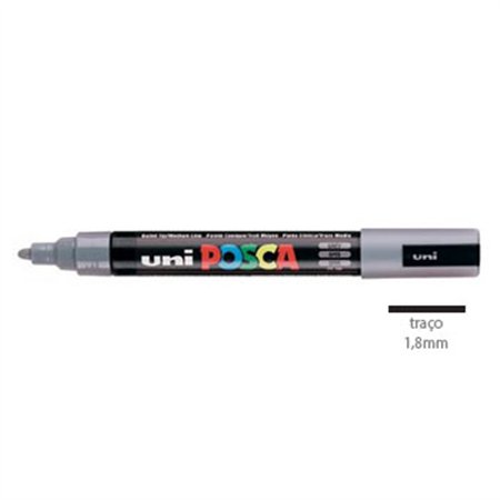 Marcador Uniball Posca PC-5M 1,8mm Cinza (37) 1un
