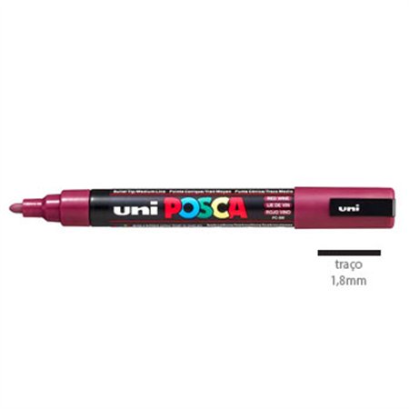 Marcador Uniball Posca PC-5M 1,8mm Vinho Tinto (60) 1un
