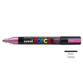 Marcador Uniball Posca PC-5M 1,8mm Rosa Metálico (M13) 1un