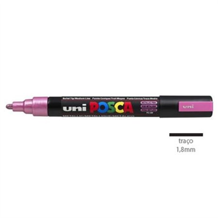 Marcador Uniball Posca PC-5M 1,8mm Rosa Metálico (M13) 1un