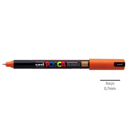 Marcador Uniball Posca PC-1MR 0,7mm Laranja (4) 1un