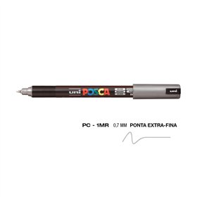 Marcador Uniball Posca PC-1MR 0,7mm Prata (26) 1un