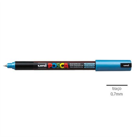 Marcador Uniball Posca PC-1MR 0,7mm Azul Metálico (M33) 1un