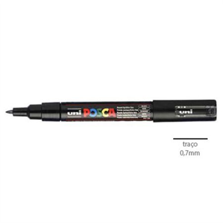 Marcador Uniball Posca PC-1M 0,7mm Preto (24) 1un