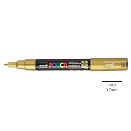 Marcador Uniball Posca PC-1M 0,7mm Ouro (25) 1un